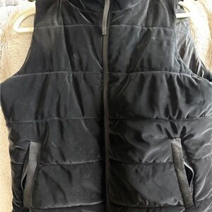 Women’s Black Quilted Puffer Vest - matte velvet